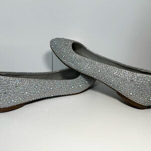 Dream Pairs Sole Shine Silver Rhinestone Ballet Shoes Women's Size 9